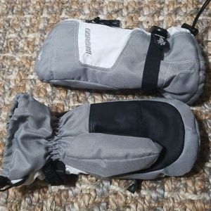 Gray and white Gordini ski/winter mittens